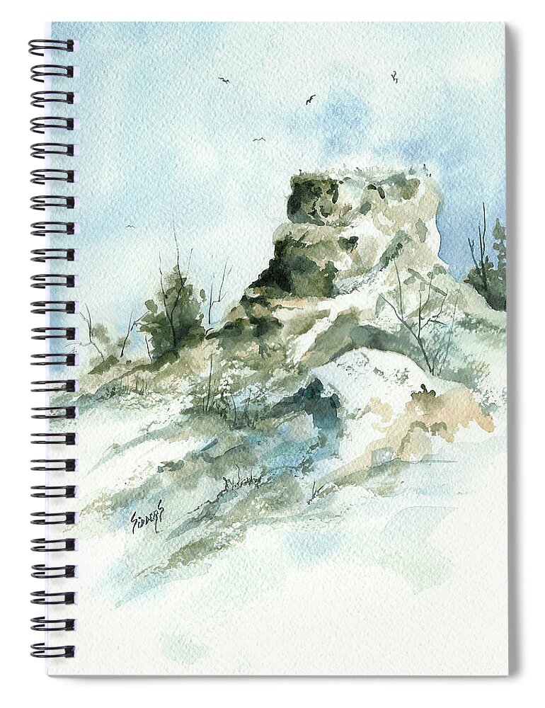 Ghost Spiral Notebook featuring the painting Ghost Mound - 090219 by Sam Sidders
