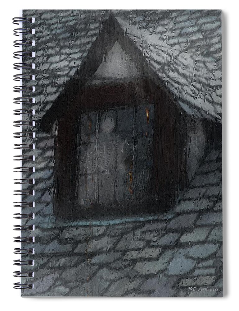Ghost Spiral Notebook featuring the painting Ghost Rain by RC DeWinter
