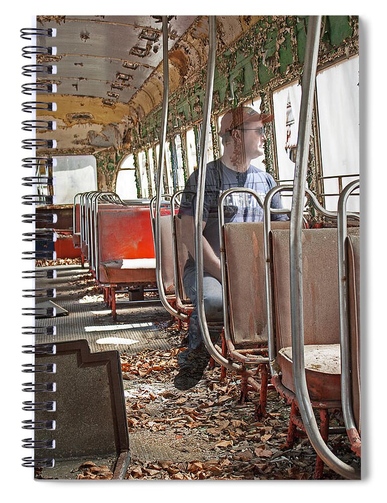 Trolley Spiral Notebook featuring the photograph Ghost Rider by Michael Porchik