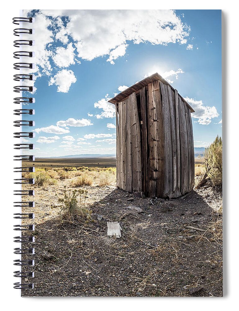 Fall Spiral Notebook featuring the photograph Ghost town outhouse by Martin Gollery