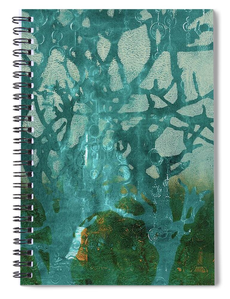 Abstract Spiral Notebook featuring the painting Ghost Tree by Laurel Englehardt