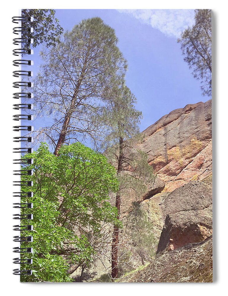 Pinnacles National Park Spiral Notebook featuring the photograph Giant Boulders by Art Block Collections