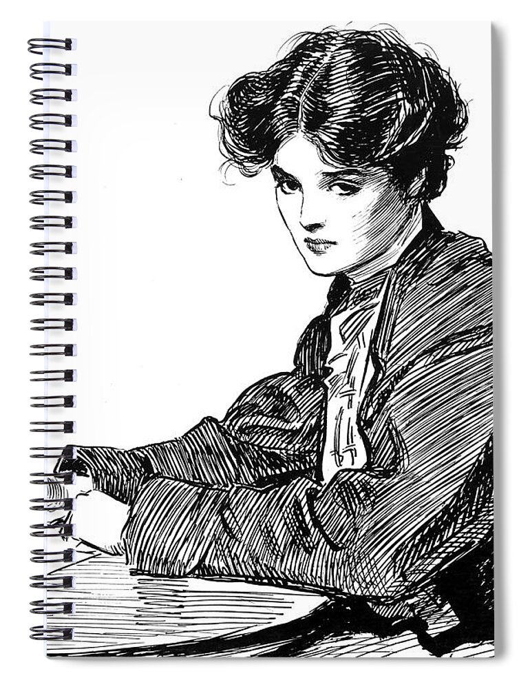 1900 Spiral Notebook featuring the photograph GIBSON: DRAWINGS, c1900 by Granger