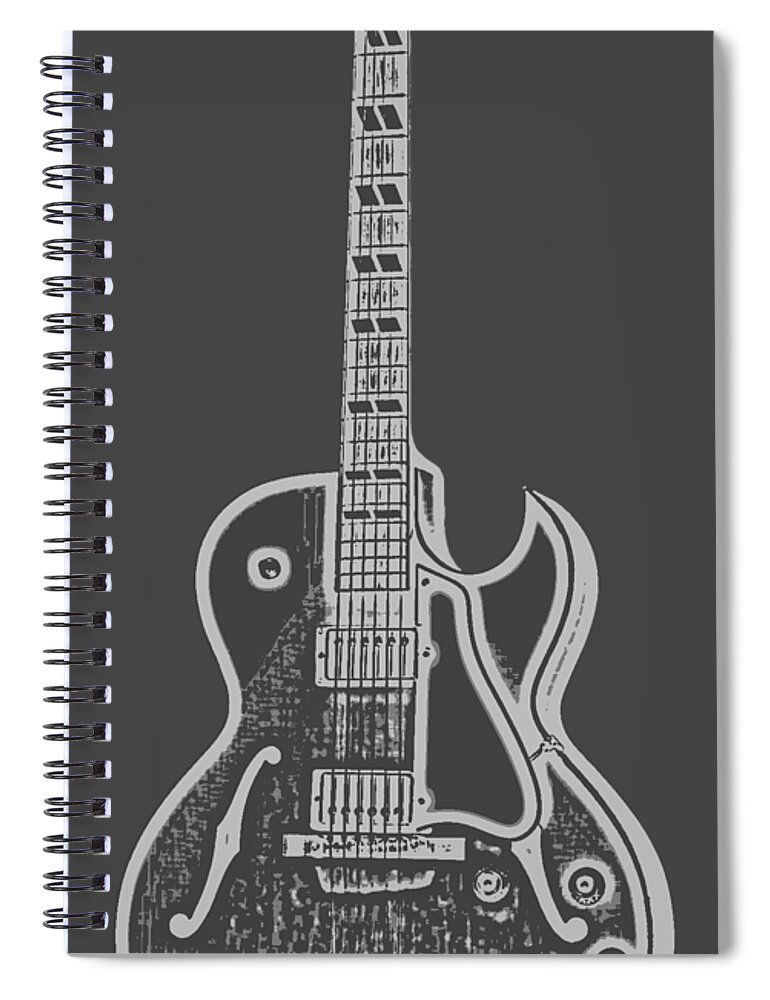 Instrument Spiral Notebook featuring the digital art Gibson ES-175 Electric Guitar Tee by Edward Fielding