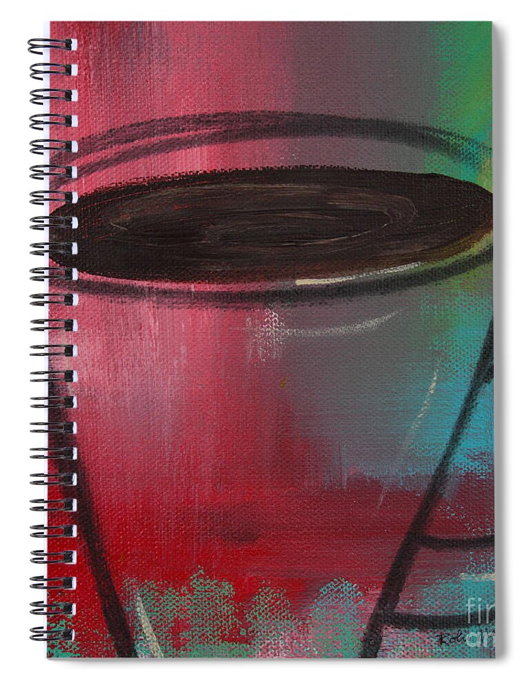 Art Spiral Notebook featuring the painting Gimme Coffee by Robin Pedrero