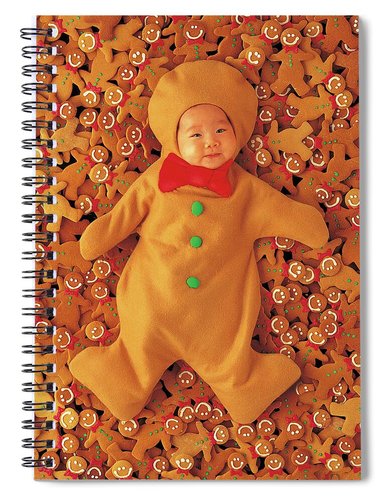 Holiday Spiral Notebook featuring the photograph Gingerbread Baby by Anne Geddes