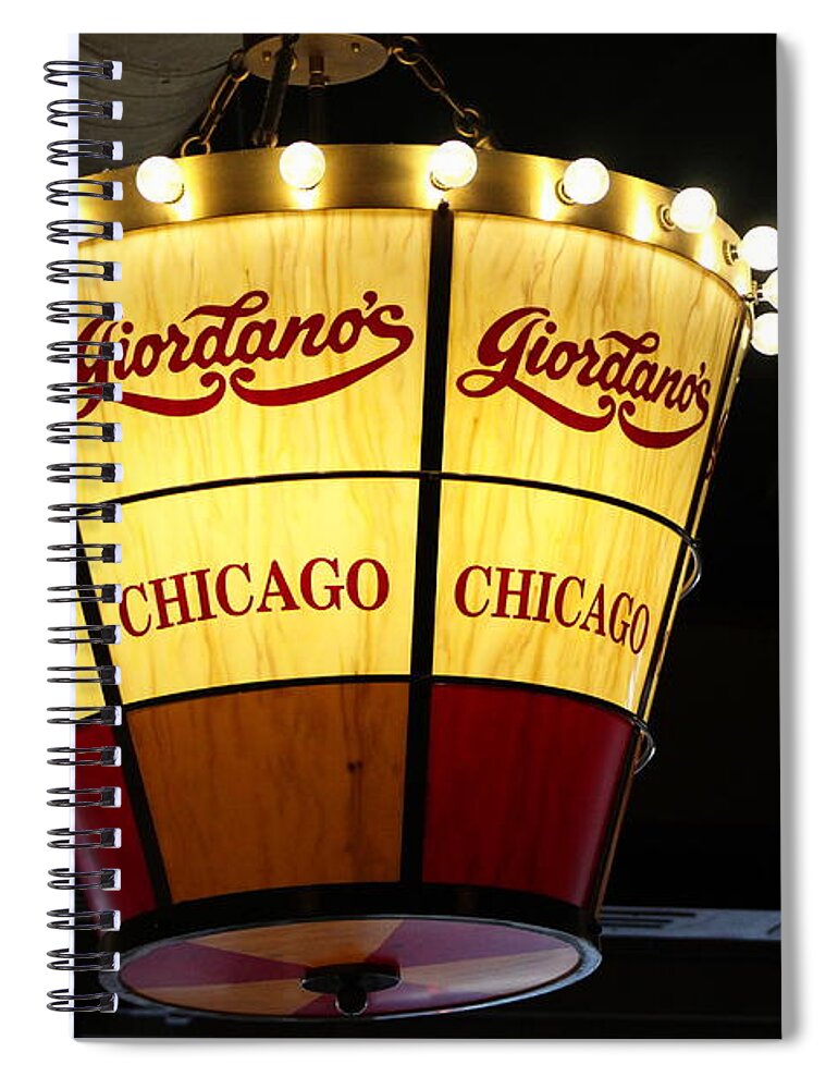 Giordano's Chicago Spiral Notebook featuring the photograph Giordano's Chicago Pizza Chandelier by Colleen Cornelius
