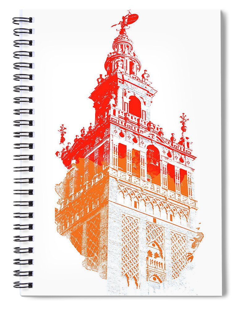 Seville Spiral Notebook featuring the painting Giralda of Seville by AM FineArtPrints