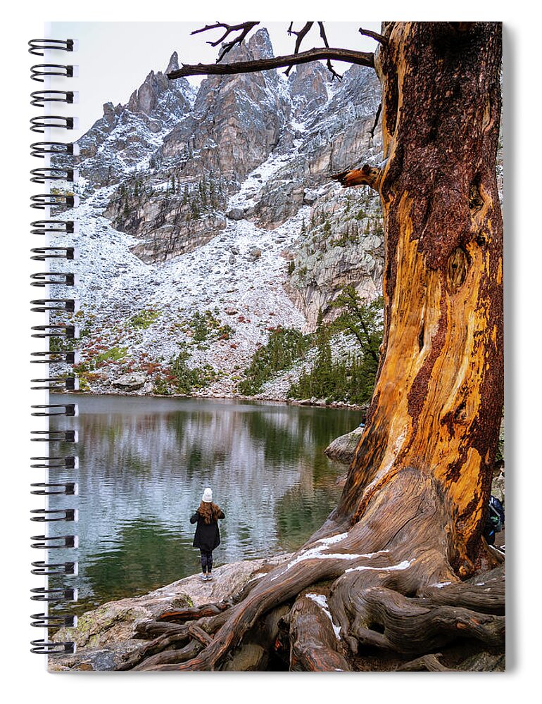 Emerald Lake Spiral Notebook featuring the photograph Girl at Emerald Lake by Catherine Avilez