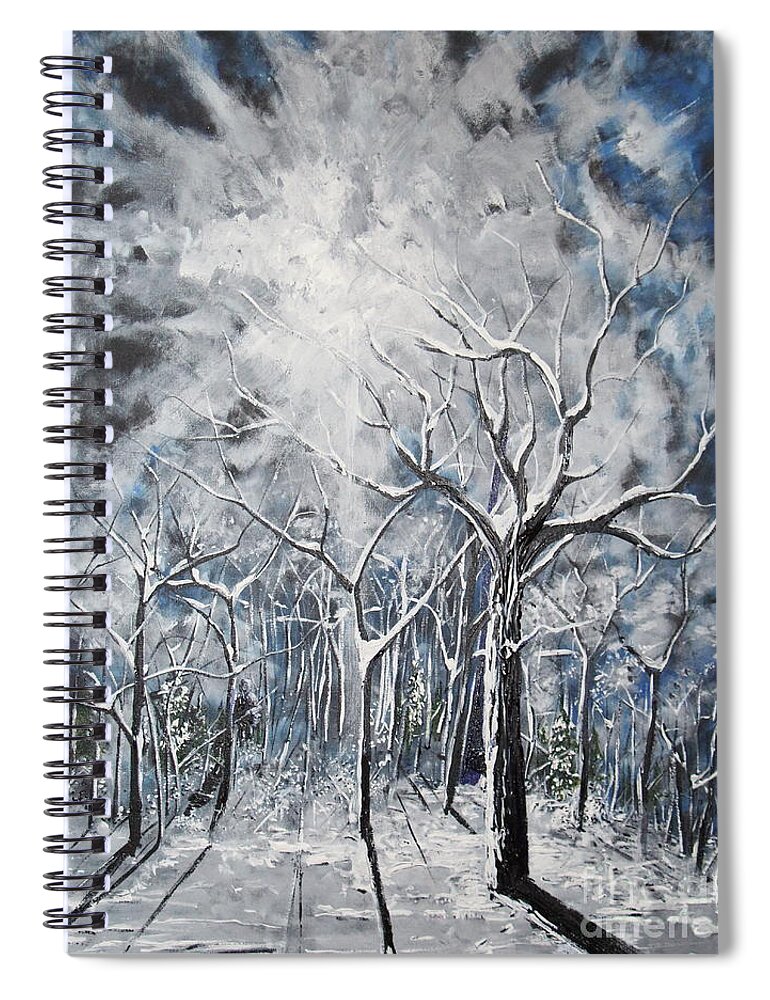 Impressionism Spiral Notebook featuring the painting Girl In The Woods by Stefan Duncan