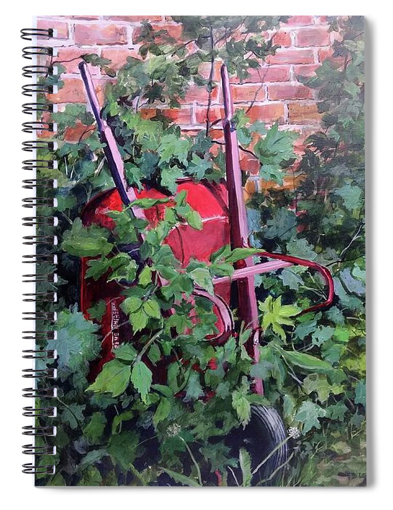 Wheelbarrow Spiral Notebook featuring the painting Give And Take by William Brody