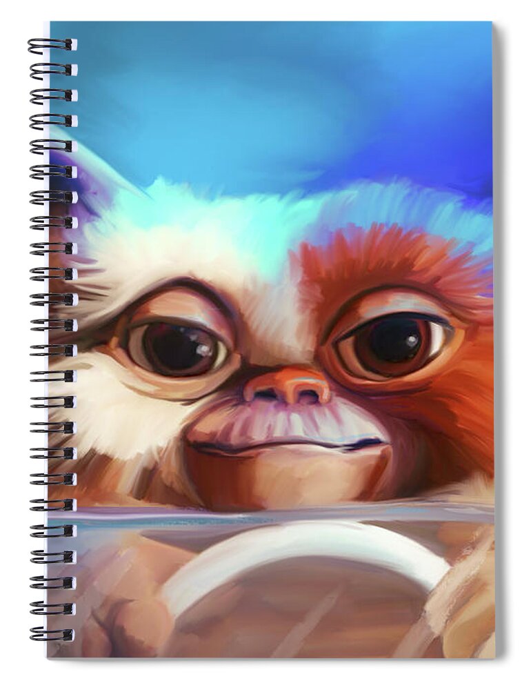 Gizmo Spiral Notebook featuring the painting Gizmo by Brett Hardin