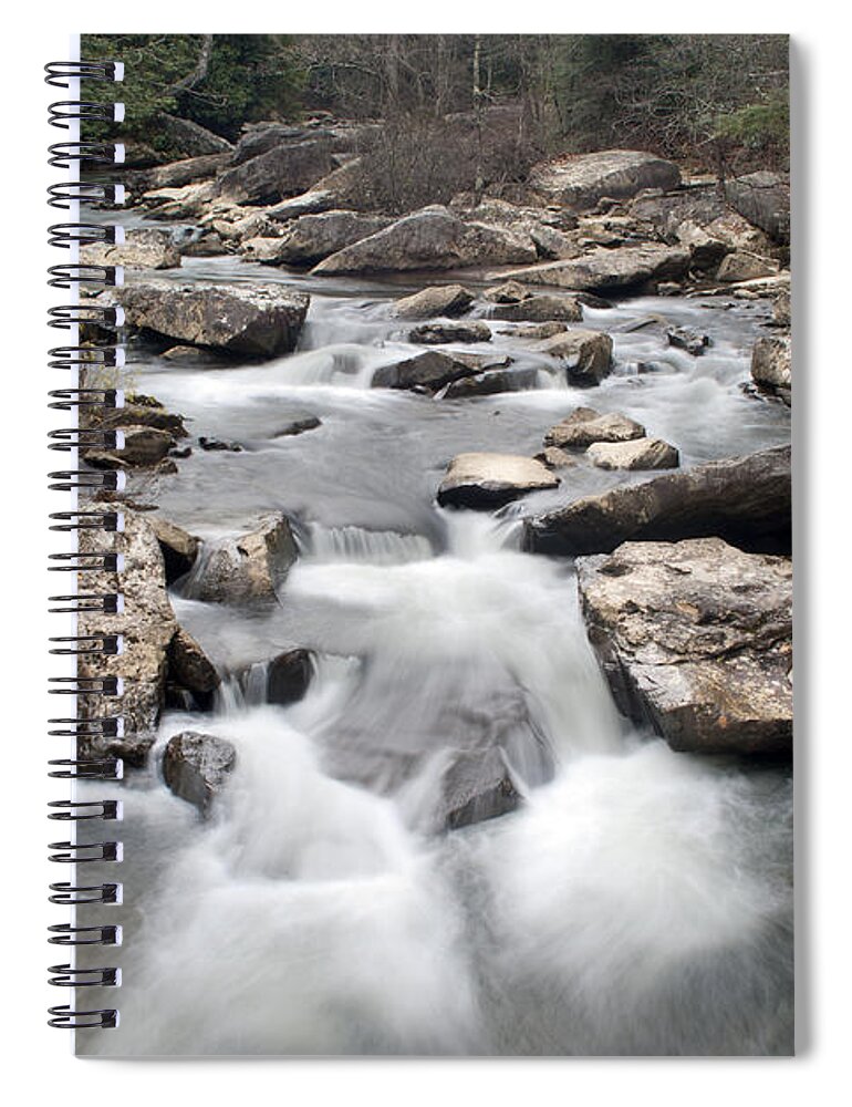 Time Exposure Spiral Notebook featuring the photograph Glade Creek at Babcock State Park by Anthony Totah