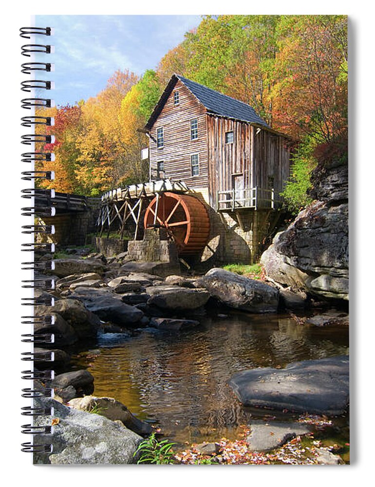Mill Spiral Notebook featuring the photograph Glade Creek Grist Mill by Steve Stuller
