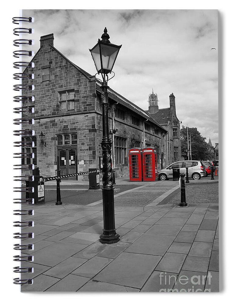 Lamppost Spiral Notebook featuring the photograph Glasgow University. Lamppost. by Elena Perelman