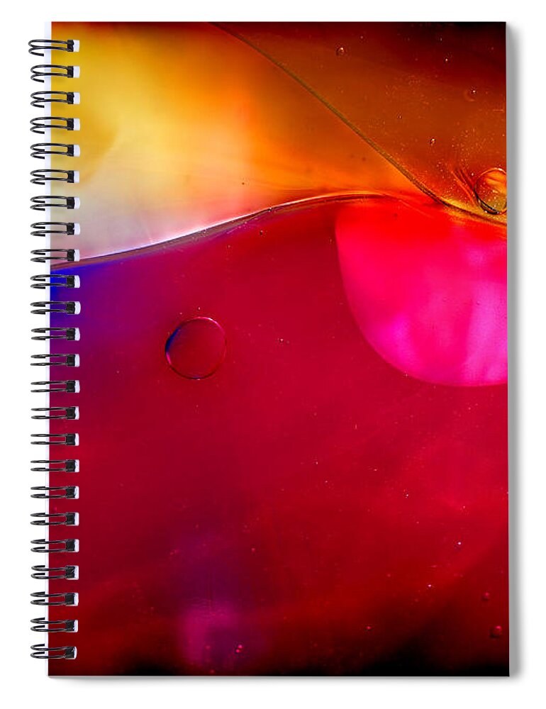 Glass Spiral Notebook featuring the photograph Glass Paint Abstract Dark by Karen Adams