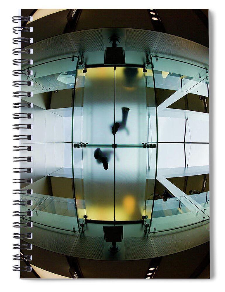 Interior Design Spiral Notebook featuring the photograph Glass walkway Apple Store Stockton Street San Francisco by David Smith