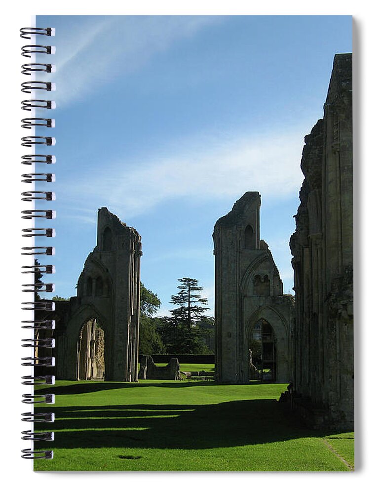 Glastonbury Spiral Notebook featuring the photograph Glastonbury Abbey 3 by Kurt Van Wagner