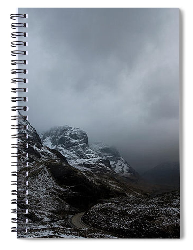 Scotland Spiral Notebook featuring the digital art Glencoe - Three Sisters by Pat Speirs
