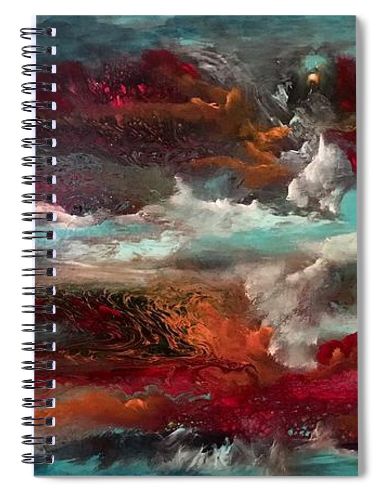Abstract Spiral Notebook featuring the painting Gloaming by Soraya Silvestri