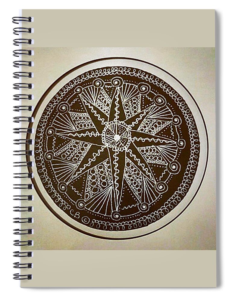 Globe Spiral Notebook featuring the drawing Global by Carole Brecht