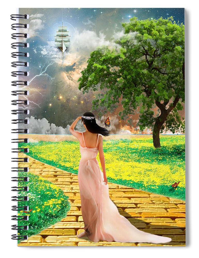 Lion Of Judah Ship Salvation Bride Of Christ Tree Of Life Spiral Notebook featuring the digital art Glory Road by Dolores Develde
