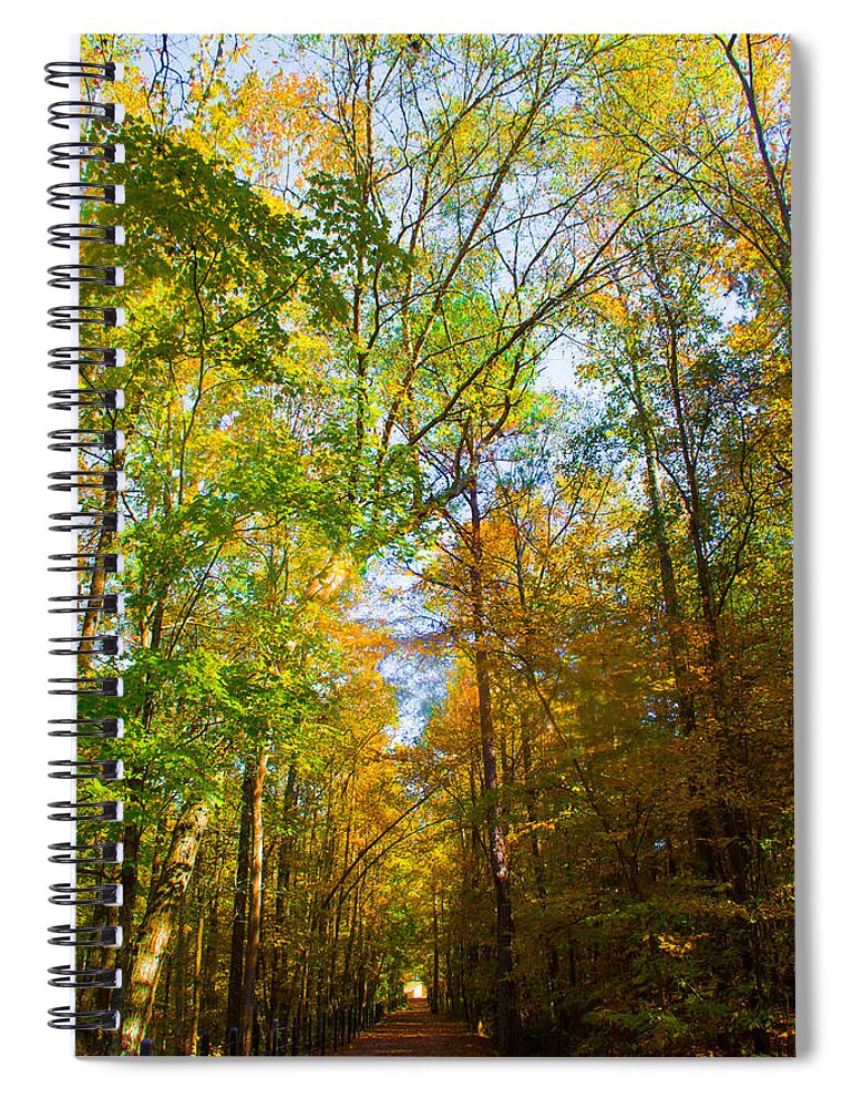 Path Spiral Notebook featuring the photograph Glowing Colors by Parker Cunningham