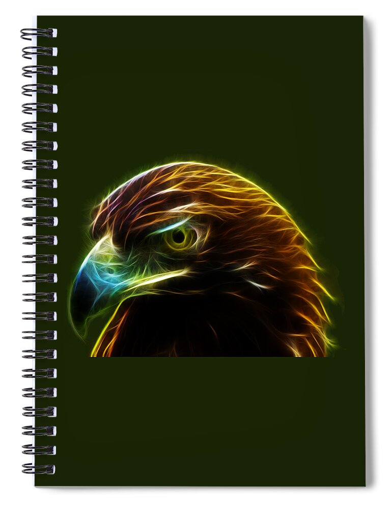 Golden Eagle Spiral Notebook featuring the photograph Glowing Gold by Shane Bechler