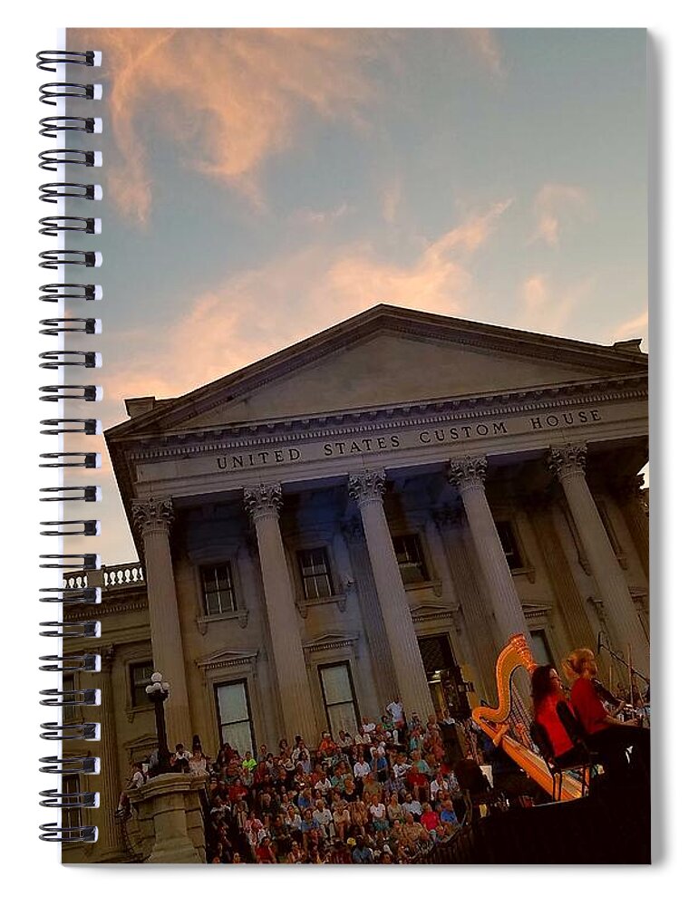 Orchestra Spiral Notebook featuring the photograph Glowing Harp by Amy Regenbogen