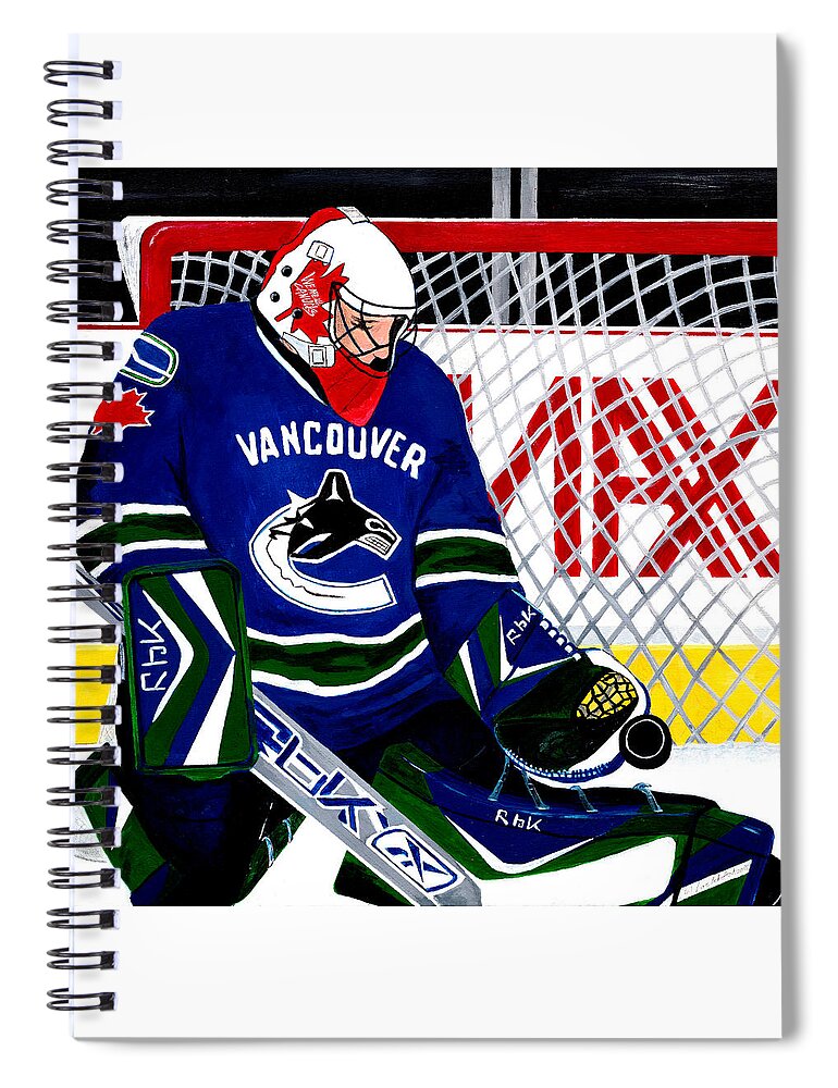 Nhl Spiral Notebook featuring the painting Go Canucks Go by Pj LockhArt