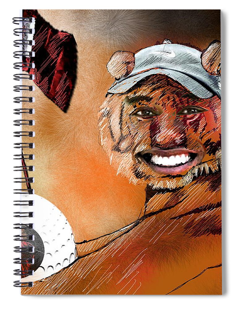 Golf Art Spiral Notebook featuring the painting Go for it by Miki De Goodaboom