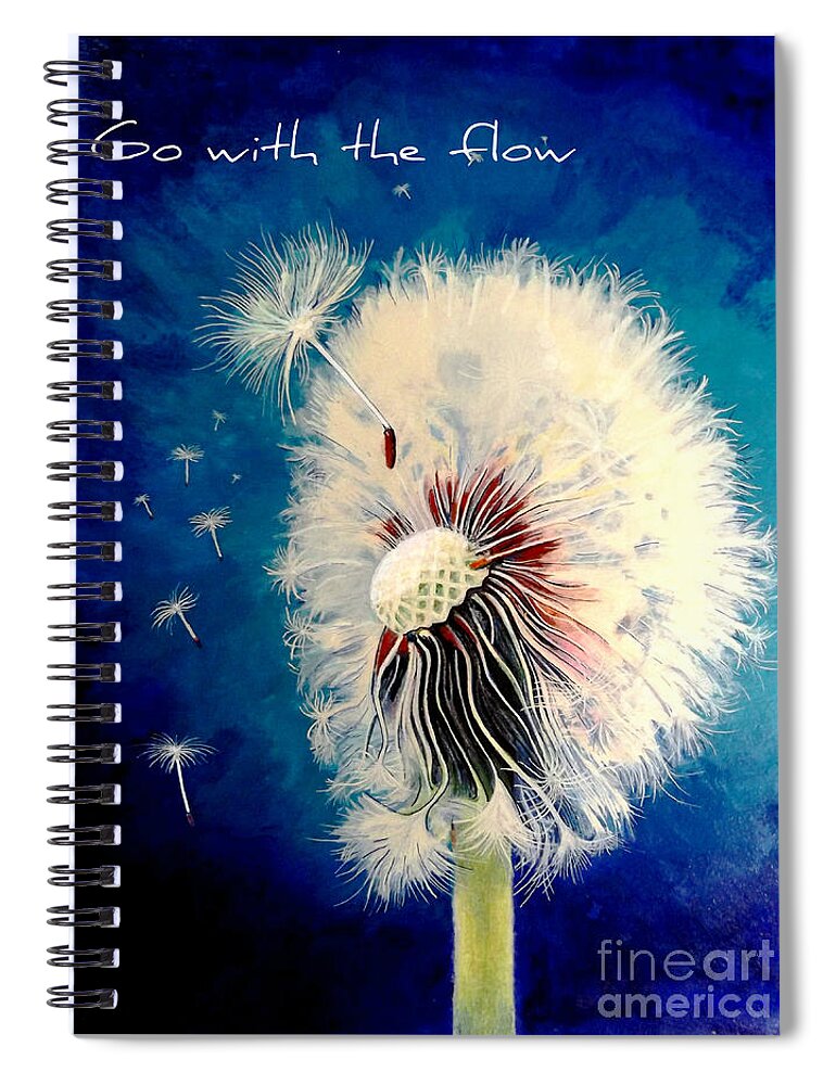 Greeting Card Spiral Notebook featuring the drawing Go with the flow by David Neace CPX