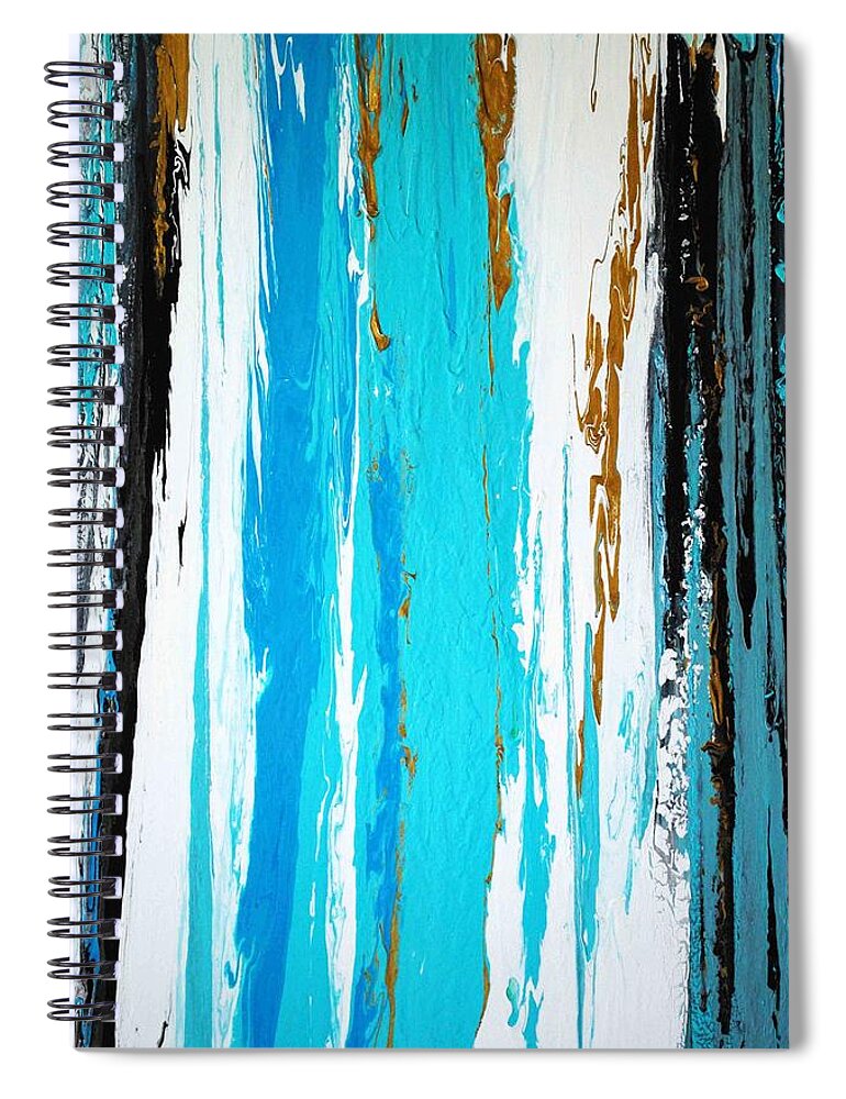 Contemporary Spiral Notebook featuring the painting Go with the Flow by Sonali Kukreja