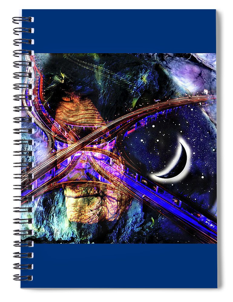 Hecate Spiral Notebook featuring the digital art Goddess of the Crossroads by Lisa Yount