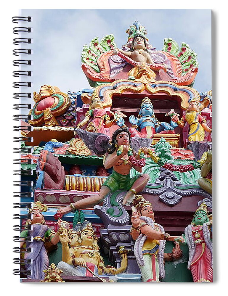 Richard Reeve Spiral Notebook featuring the photograph Gods above VII - Kapaleeshwarar Temple, Mylapore by Richard Reeve