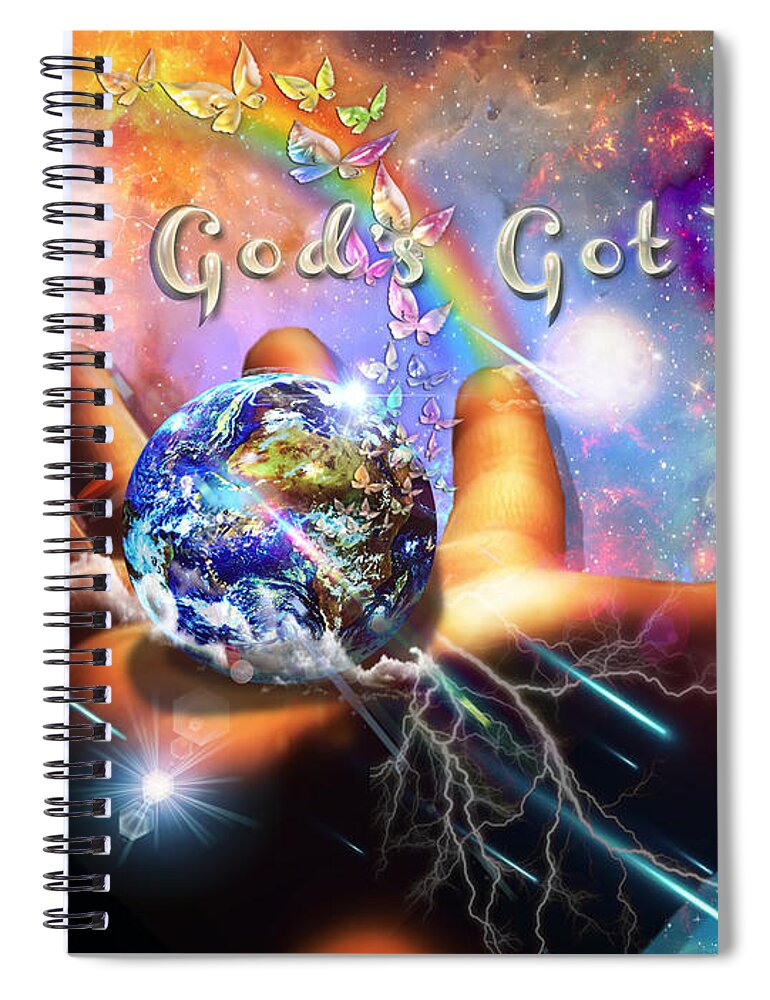 God's Got This Spiral Notebook featuring the digital art God's Got This by Dolores Develde