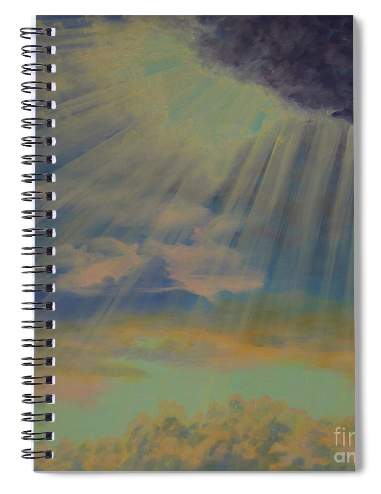 Landscape Spiral Notebook featuring the painting God's Light by Cheryl Fecht