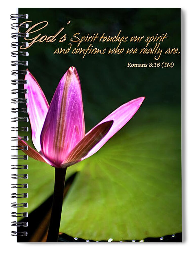 Water Lily Spiral Notebook featuring the photograph God's Spirit by Carolyn Marshall