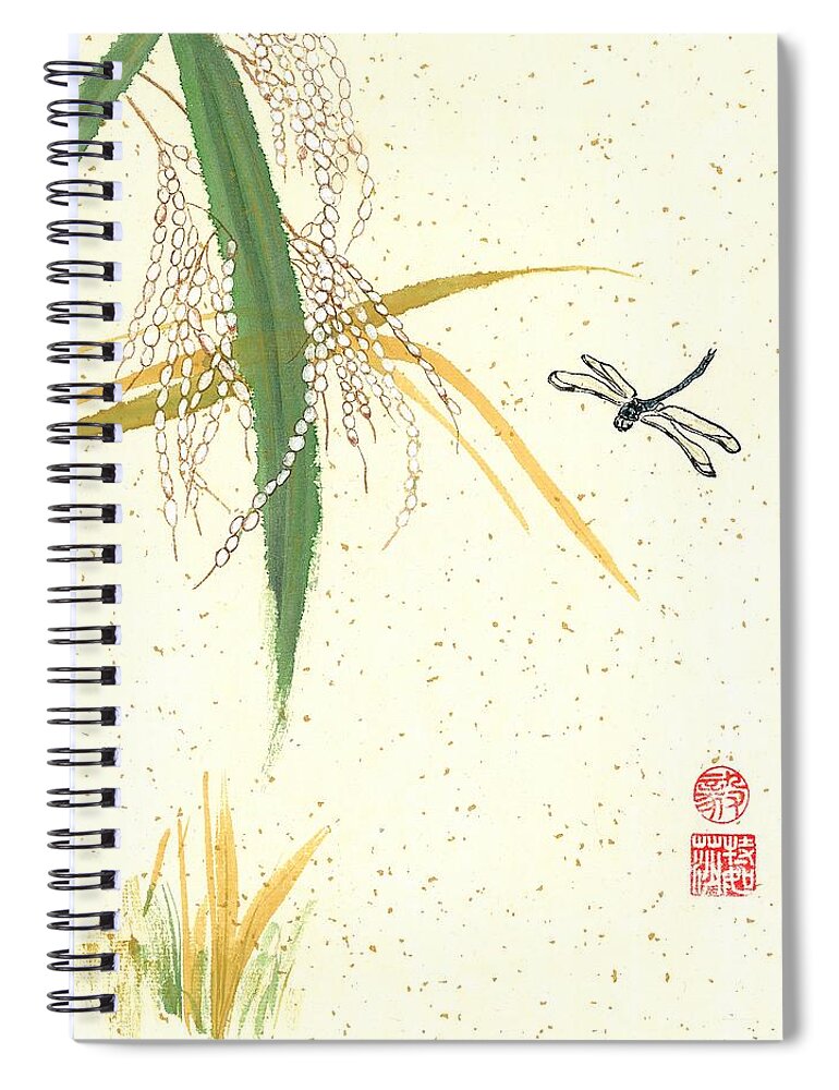 Asian Spiral Notebook featuring the painting Gohan by Terri Harris