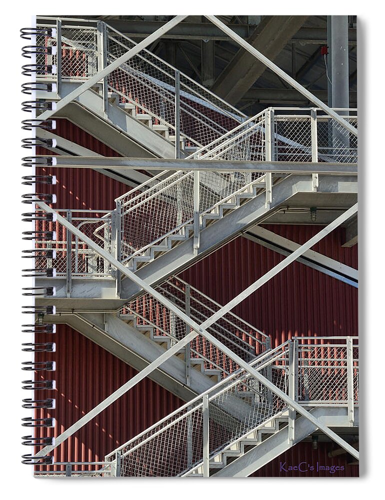 Metal Stairs Spiral Notebook featuring the photograph Going Up by Kae Cheatham