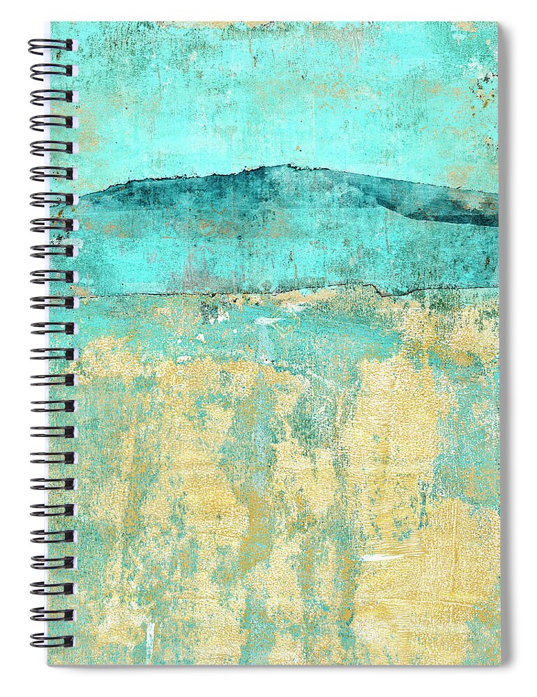 Abstract Spiral Notebook featuring the mixed media Going Wherever It Leads by Carol Leigh