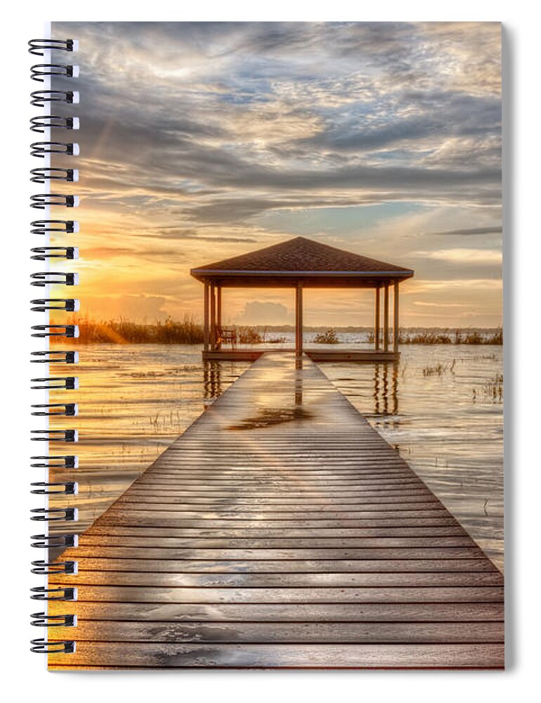 Clouds Spiral Notebook featuring the photograph Gold and Silver by Debra and Dave Vanderlaan
