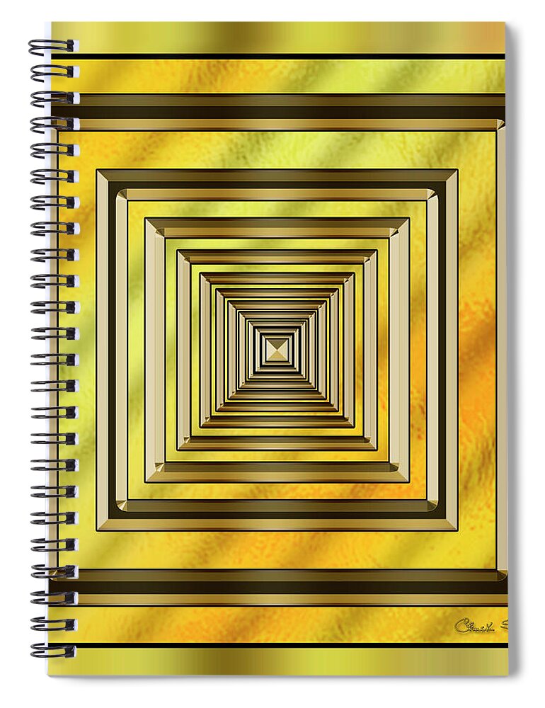 Gold Design 19 Spiral Notebook featuring the digital art Gold Design 19 by Chuck Staley