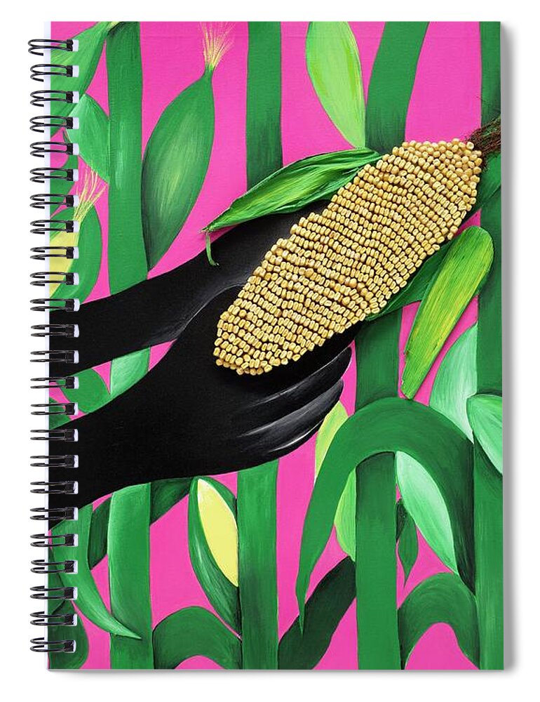 Sabree Spiral Notebook featuring the painting Gold by Patricia Sabreee