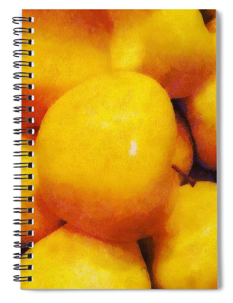 Apples Spiral Notebook featuring the painting Golden Apples of the Sun by RC DeWinter