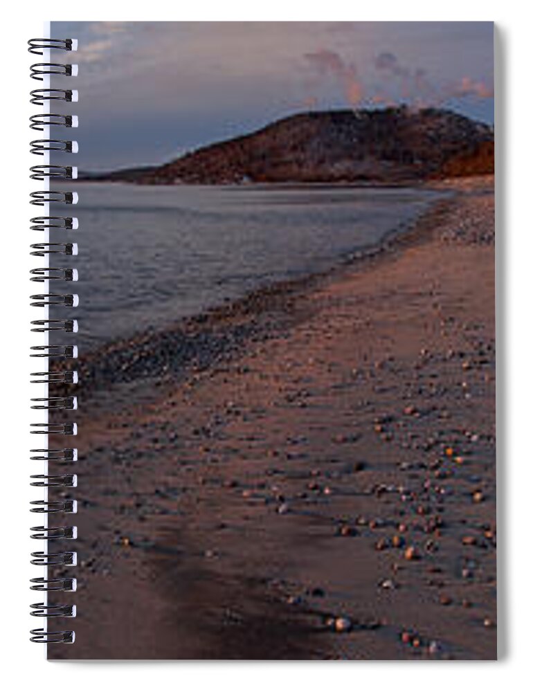 Panorama Spiral Notebook featuring the photograph Golden Beach by Doug Gibbons
