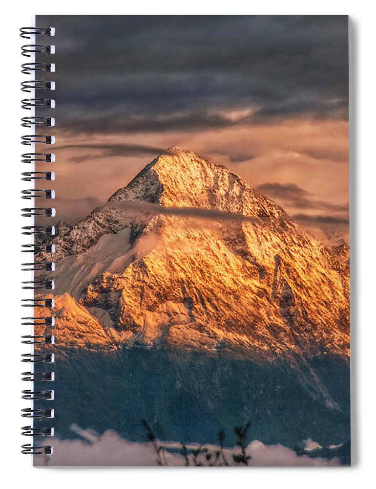 Switzerland Spiral Notebook featuring the photograph Golden Evening Sun by Hanny Heim