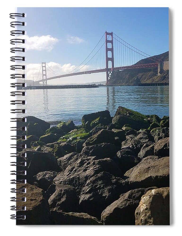 Golden Gate Bridge Spiral Notebook featuring the photograph Golden Gate Bridge New Year's Eve Daytime by Artist Linda Marie