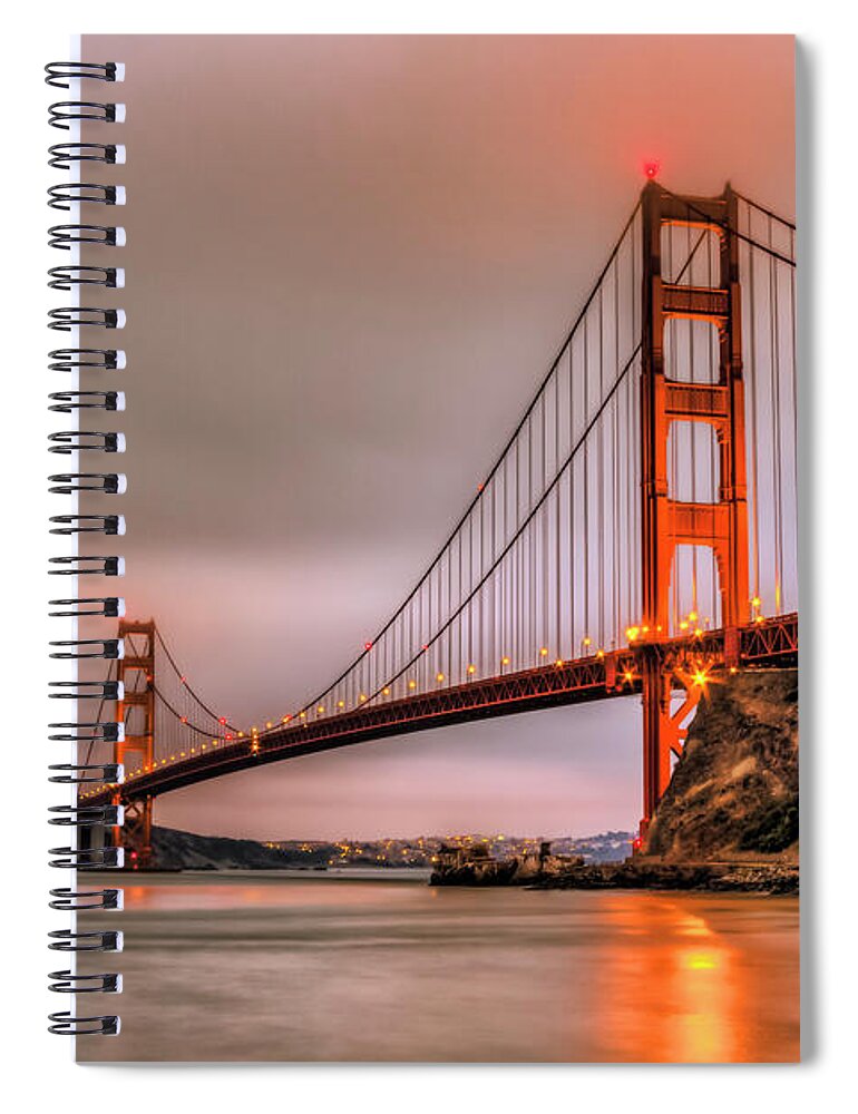 Eastside Spiral Notebook featuring the photograph Golden Gate Early Morning by Bruce Bottomley