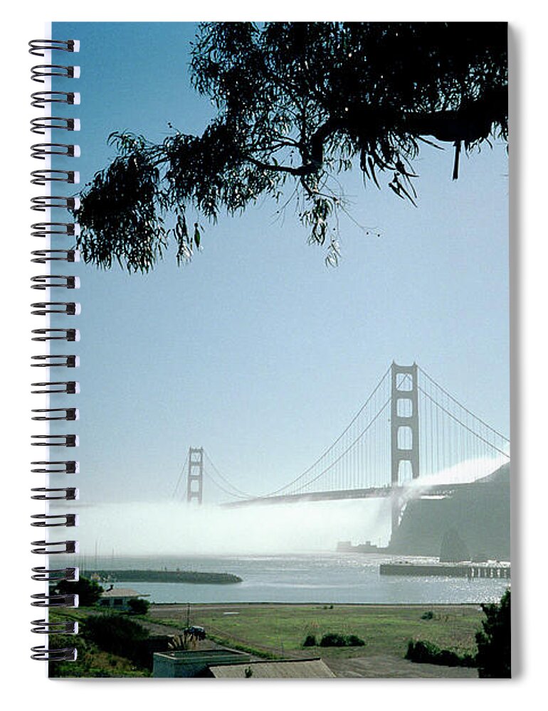Fine Art Spiral Notebook featuring the photograph Golden Gate Fog by Frank DiMarco